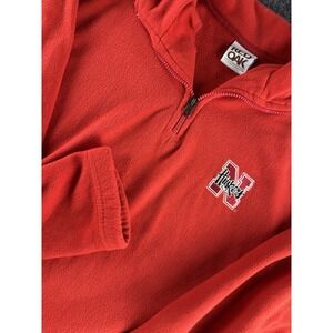Nebraska Huskers Fleece Quarter Zip Mens M Red Oak Pullover Jacket